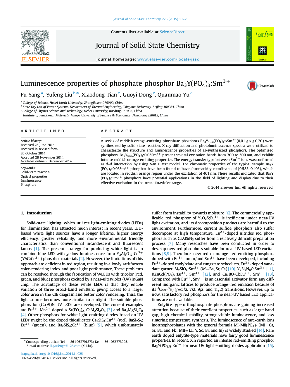 Luminescence properties of phosphate phosphor Ba3Y(PO4)3:Sm3+