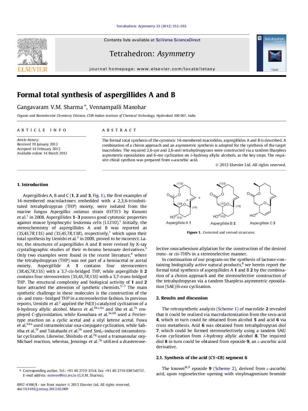 Formal total synthesis of aspergillides A and B