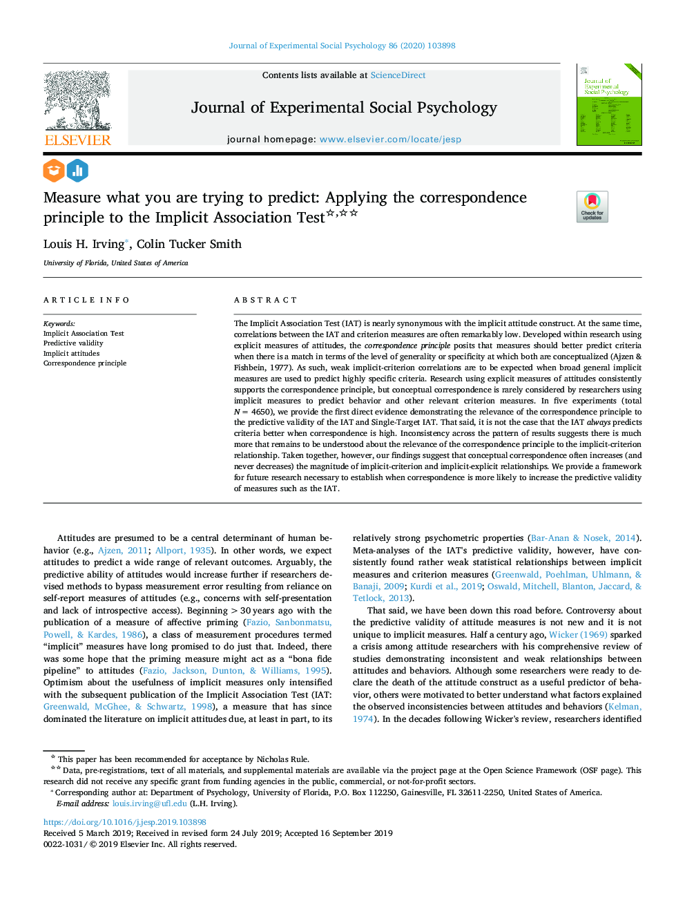 Measure what you are trying to predict: Applying the correspondence principle to the Implicit Association Test