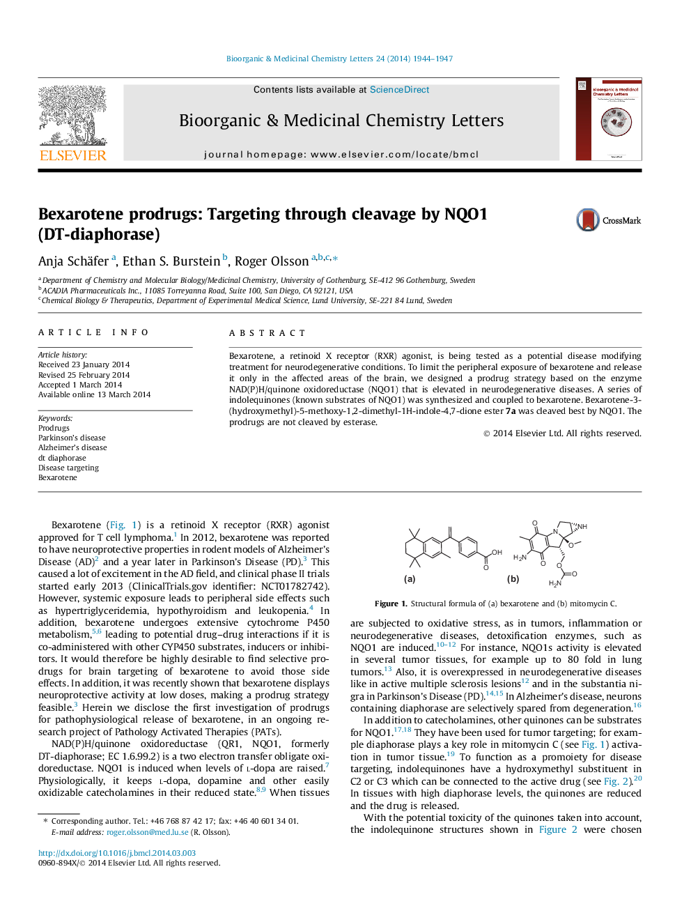 Bexarotene prodrugs: Targeting through cleavage by NQO1 (DT-diaphorase)