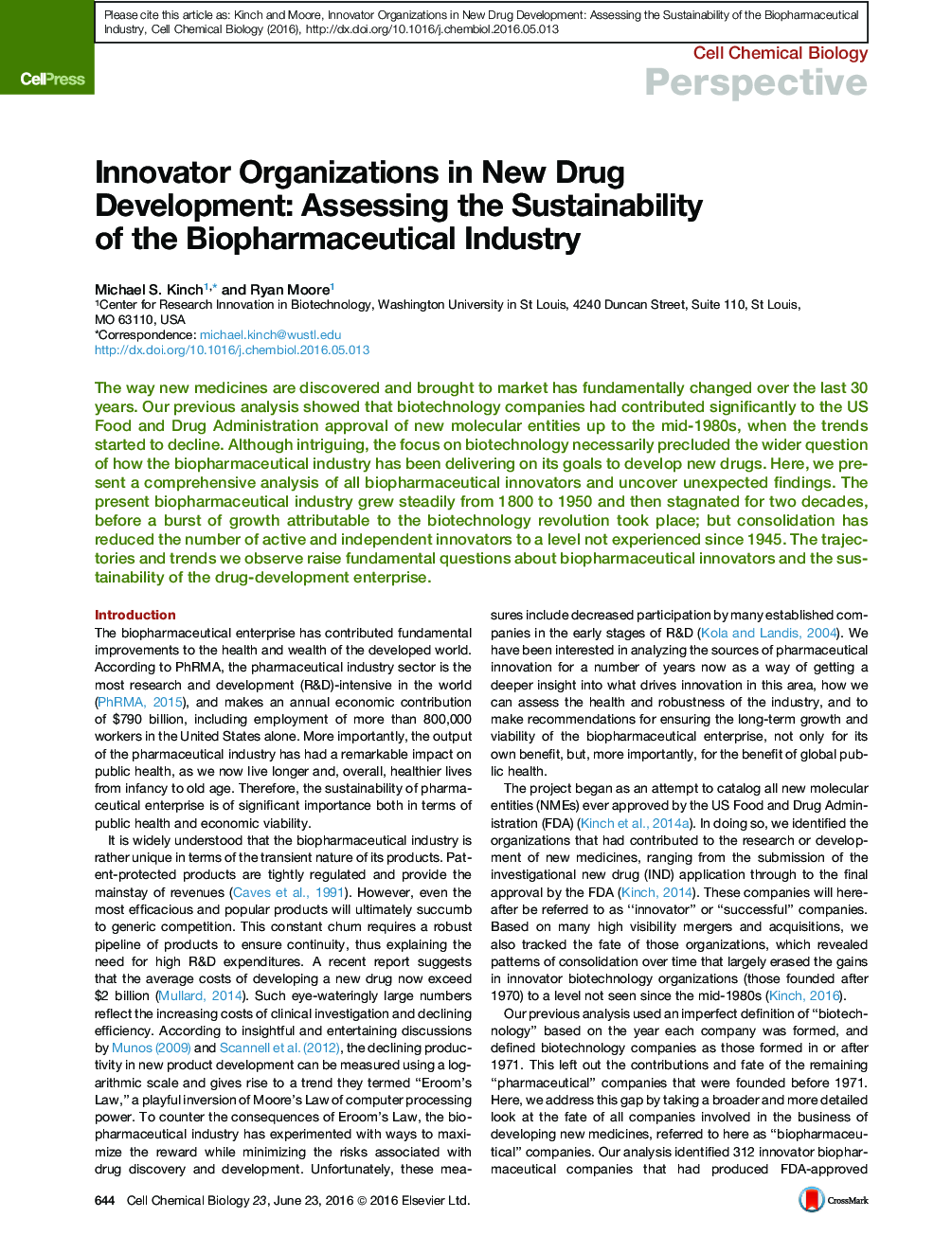 سازمان های نوآور در توسعه داروهای جدید: ارزیابی پایداری صنعت بیوفارمینتی 