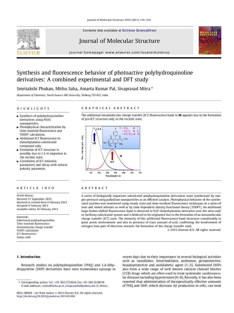 Synthesis and fluorescence behavior of photoactive polyhydroquinoline derivatives: A combined experimental and DFT study