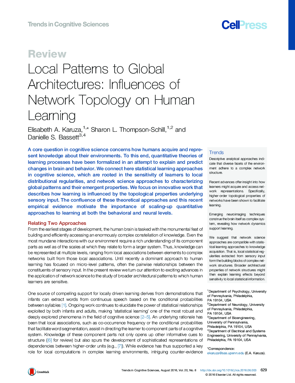 الگوهای محلی برای معماری جهانی: تاثیر توپولوژی شبکه بر یادگیری انسان