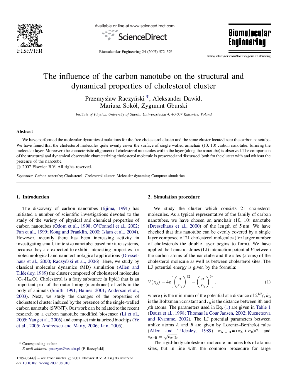 The influence of the carbon nanotube on the structural and dynamical properties of cholesterol cluster