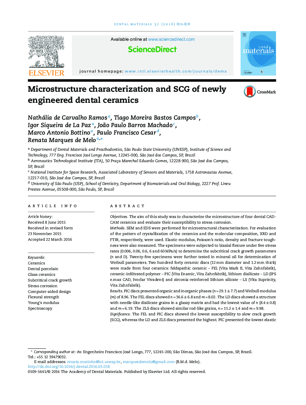 Microstructure characterization and SCG of newly engineered dental ceramics