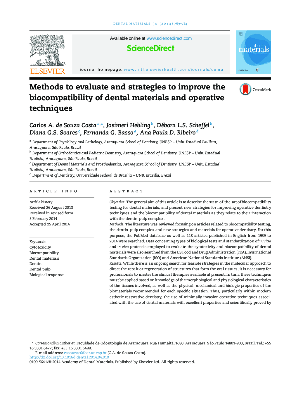 روش ها برای ارزیابی و استراتژی های بهبود سازگاری زیستی مواد دندانی و تکنیک های عملیاتی 