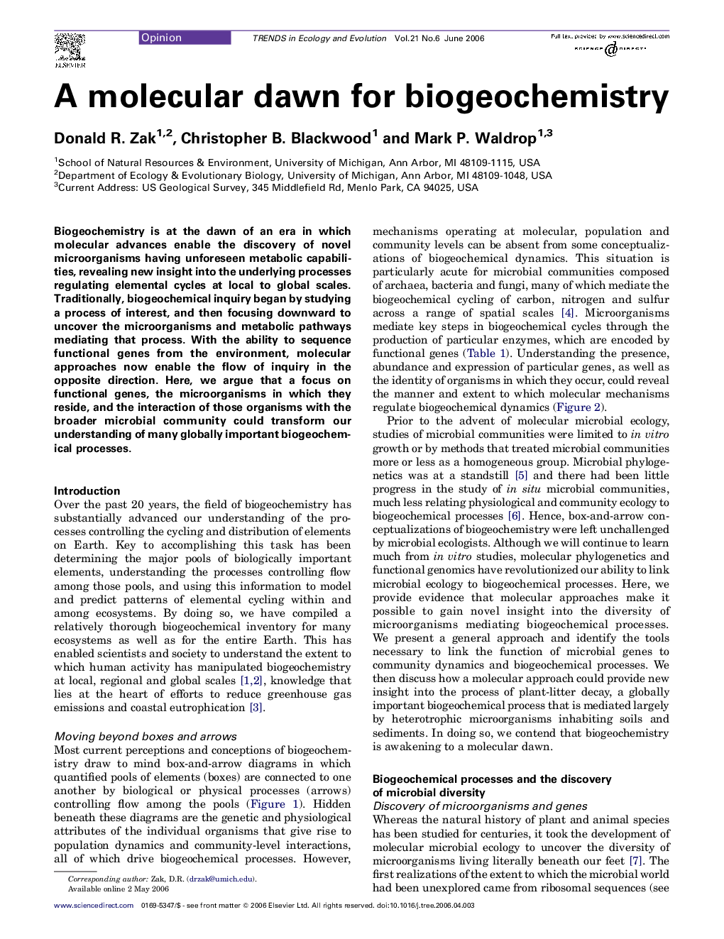 A molecular dawn for biogeochemistry