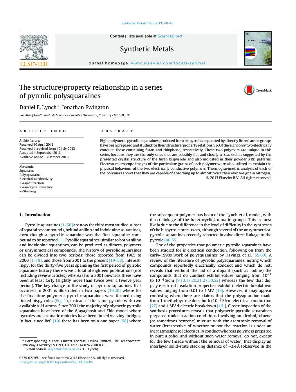 The structure/property relationship in a series of pyrrolic polysquaraines