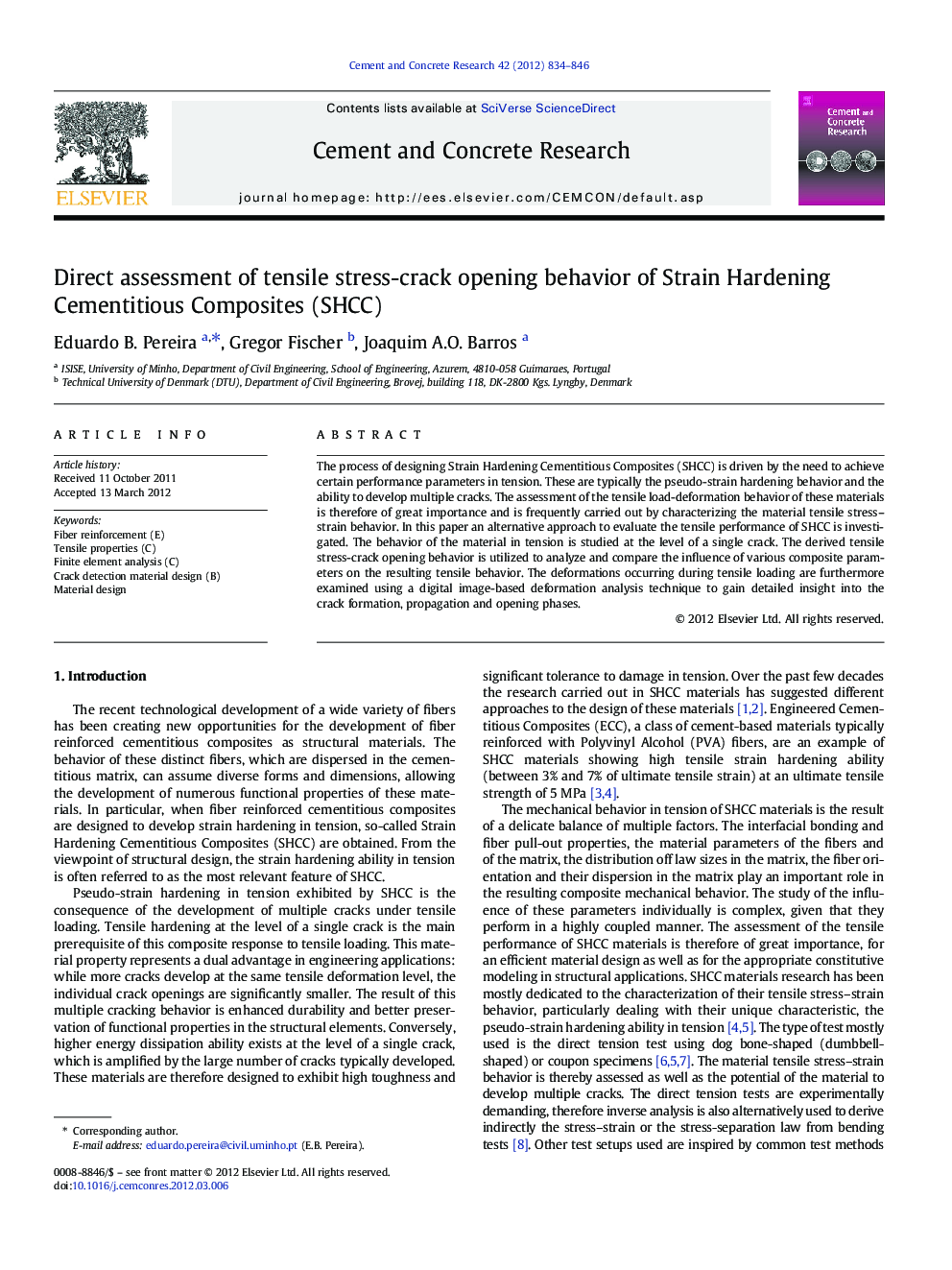 Direct assessment of tensile stress-crack opening behavior of Strain Hardening Cementitious Composites (SHCC)