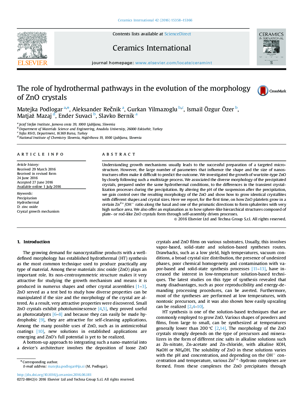 The role of hydrothermal pathways in the evolution of the morphology of ZnO crystals