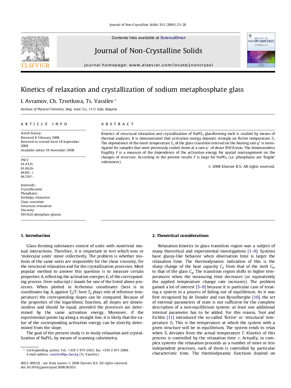 Kinetics of relaxation and crystallization of sodium metaphosphate glass