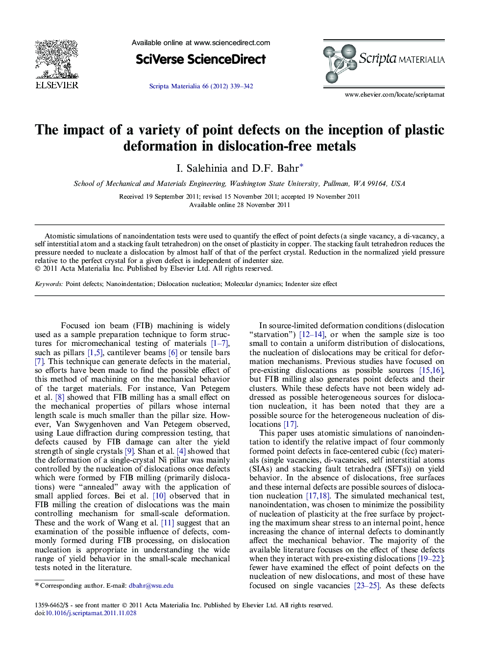 The impact of a variety of point defects on the inception of plastic deformation in dislocation-free metals