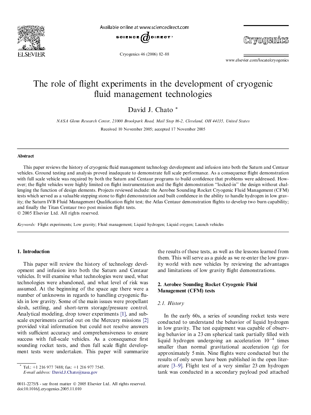 The role of flight experiments in the development of cryogenic fluid management technologies