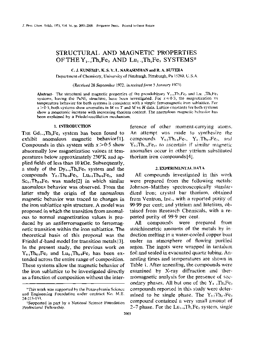 Structural and magnetic properties of the Y1âxThxFe3 and Lu1âxThxFe3 systems