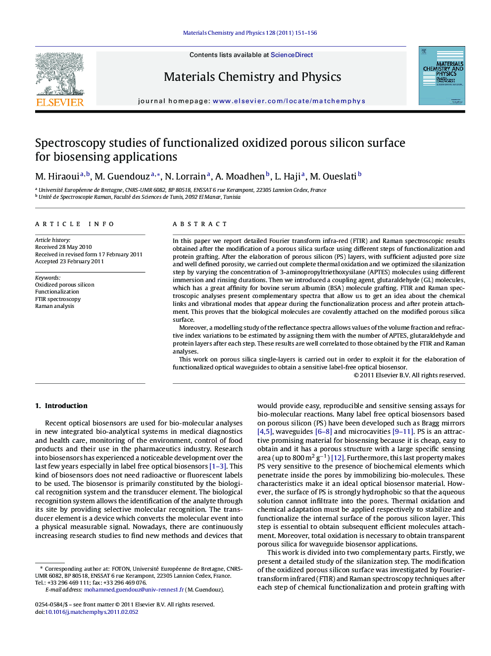 Spectroscopy studies of functionalized oxidized porous silicon surface for biosensing applications