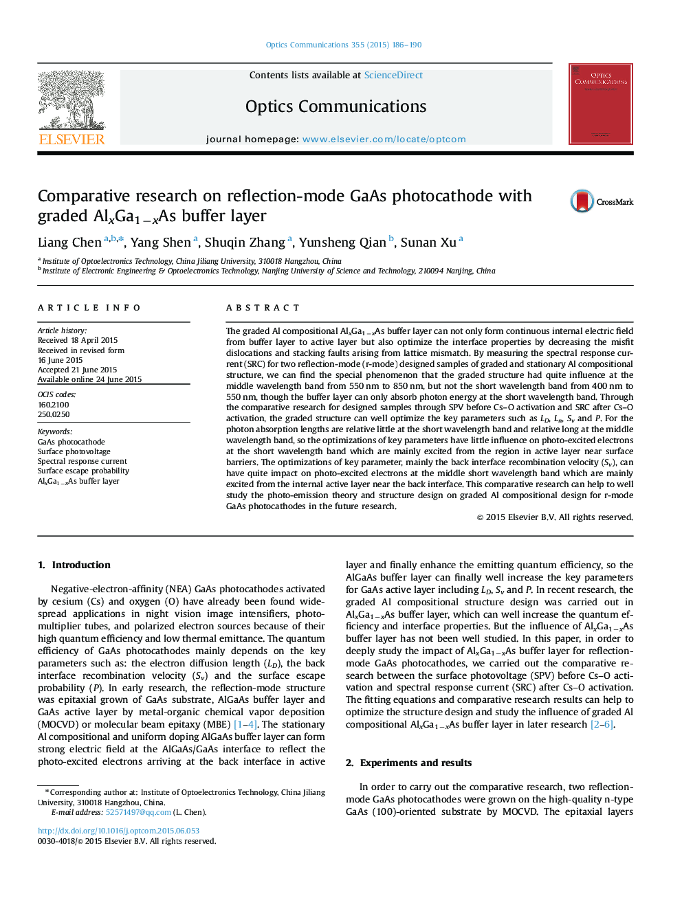 Comparative research on reflection-mode GaAs photocathode with graded AlxGa1−xAs buffer layer