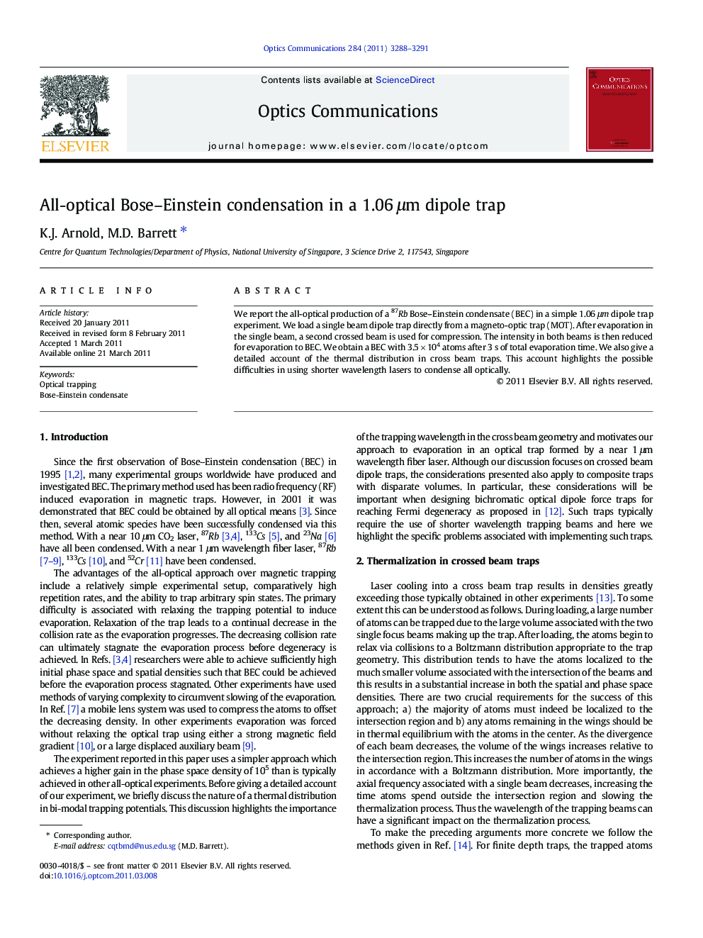 All-optical Bose–Einstein condensation in a 1.06 μm dipole trap