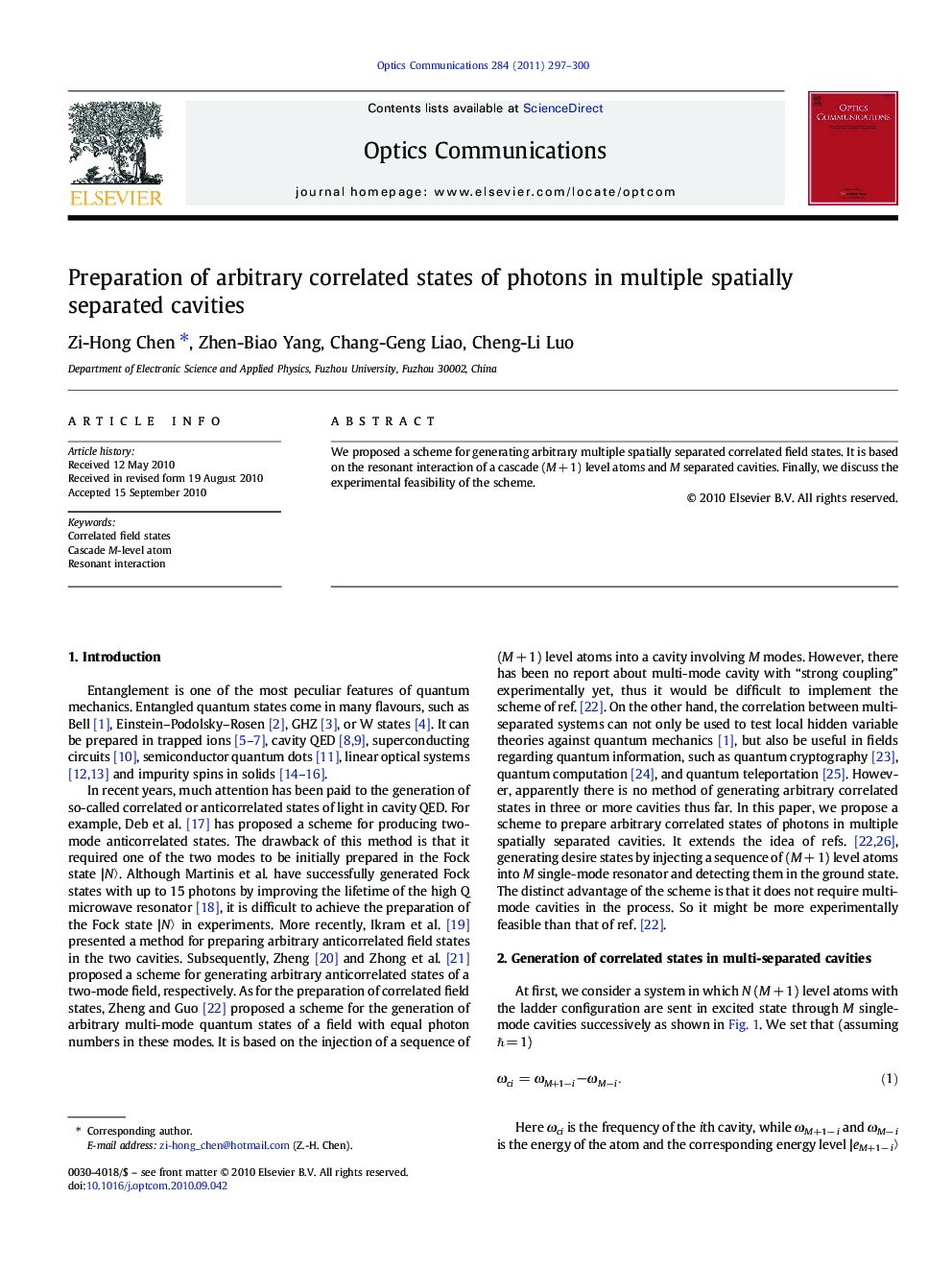 Preparation of arbitrary correlated states of photons in multiple spatially separated cavities