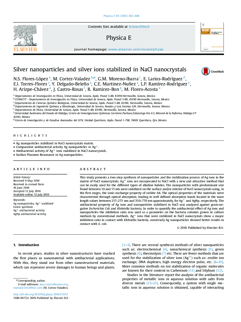 Silver nanoparticles and silver ions stabilized in NaCl nanocrystals