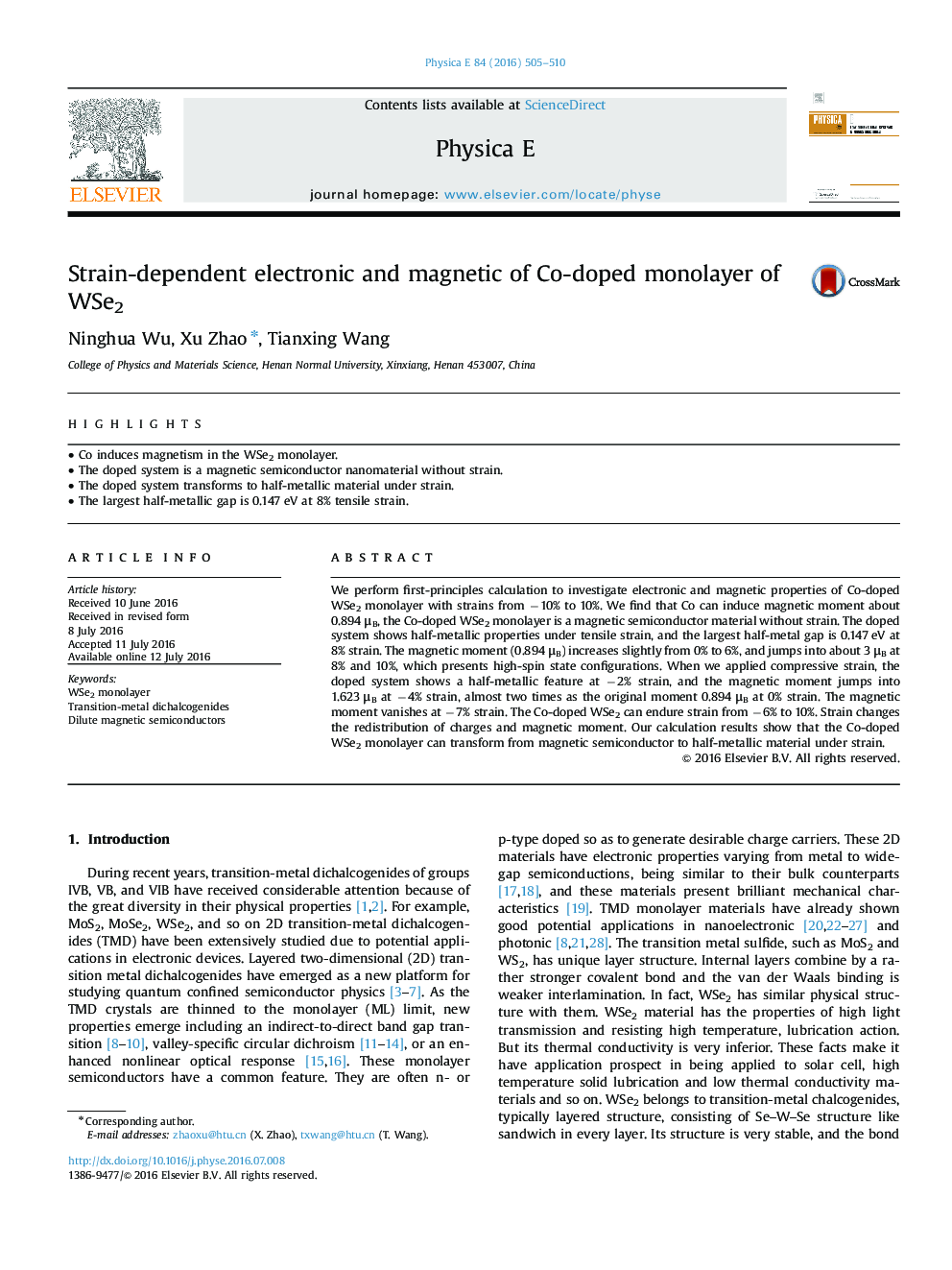 Strain-dependent electronic and magnetic of Co-doped monolayer of WSe2