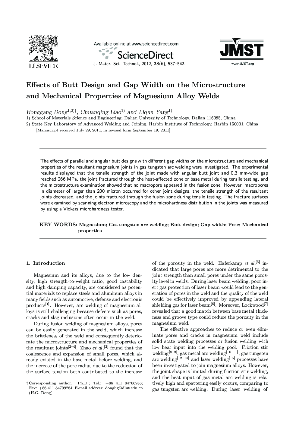 Effects of Butt Design and Gap Width on the Microstructure and Mechanical Properties of Magnesium Alloy Welds