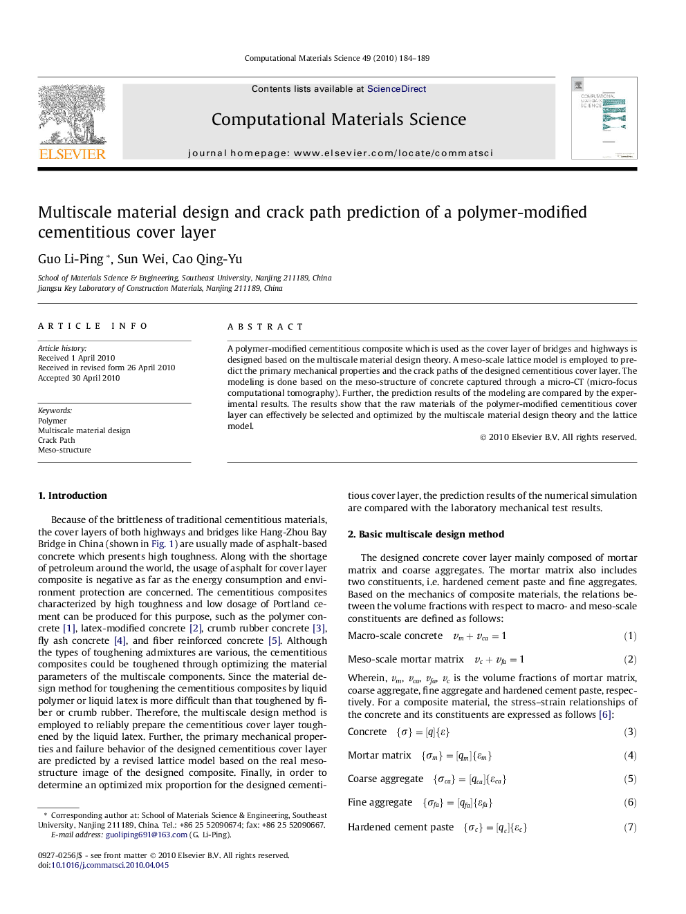 Multiscale material design and crack path prediction of a polymer-modified cementitious cover layer