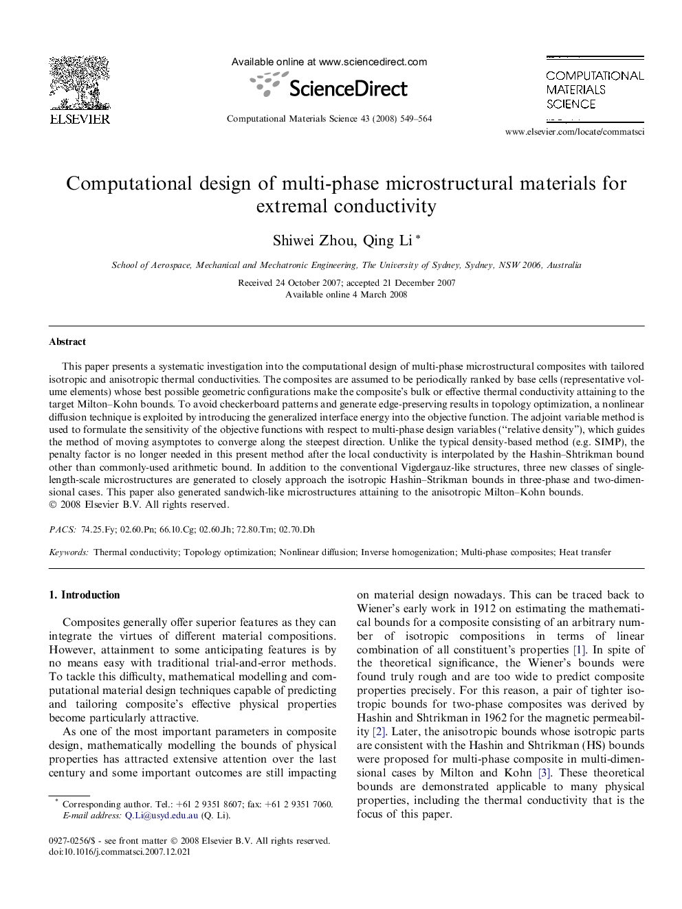 Computational design of multi-phase microstructural materials for extremal conductivity