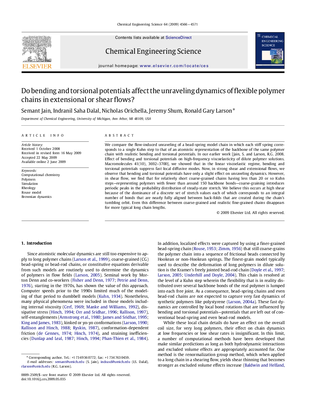 Do bending and torsional potentials affect the unraveling dynamics of flexible polymer chains in extensional or shear flows?