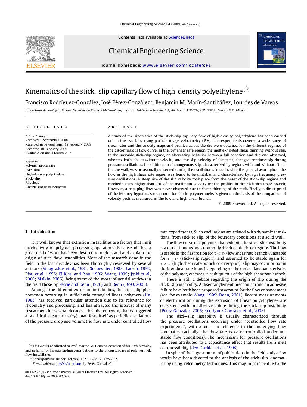 Kinematics of the stick–slip capillary flow of high-density polyethylene 