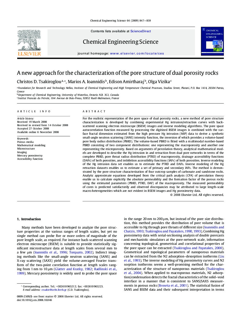 A new approach for the characterization of the pore structure of dual porosity rocks