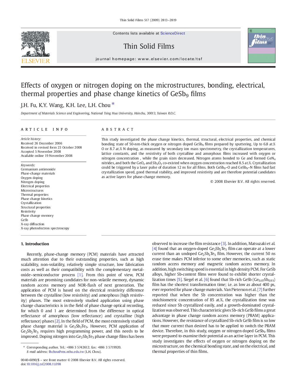 Effects of oxygen or nitrogen doping on the microstructures, bonding, electrical, thermal properties and phase change kinetics of GeSb9 films