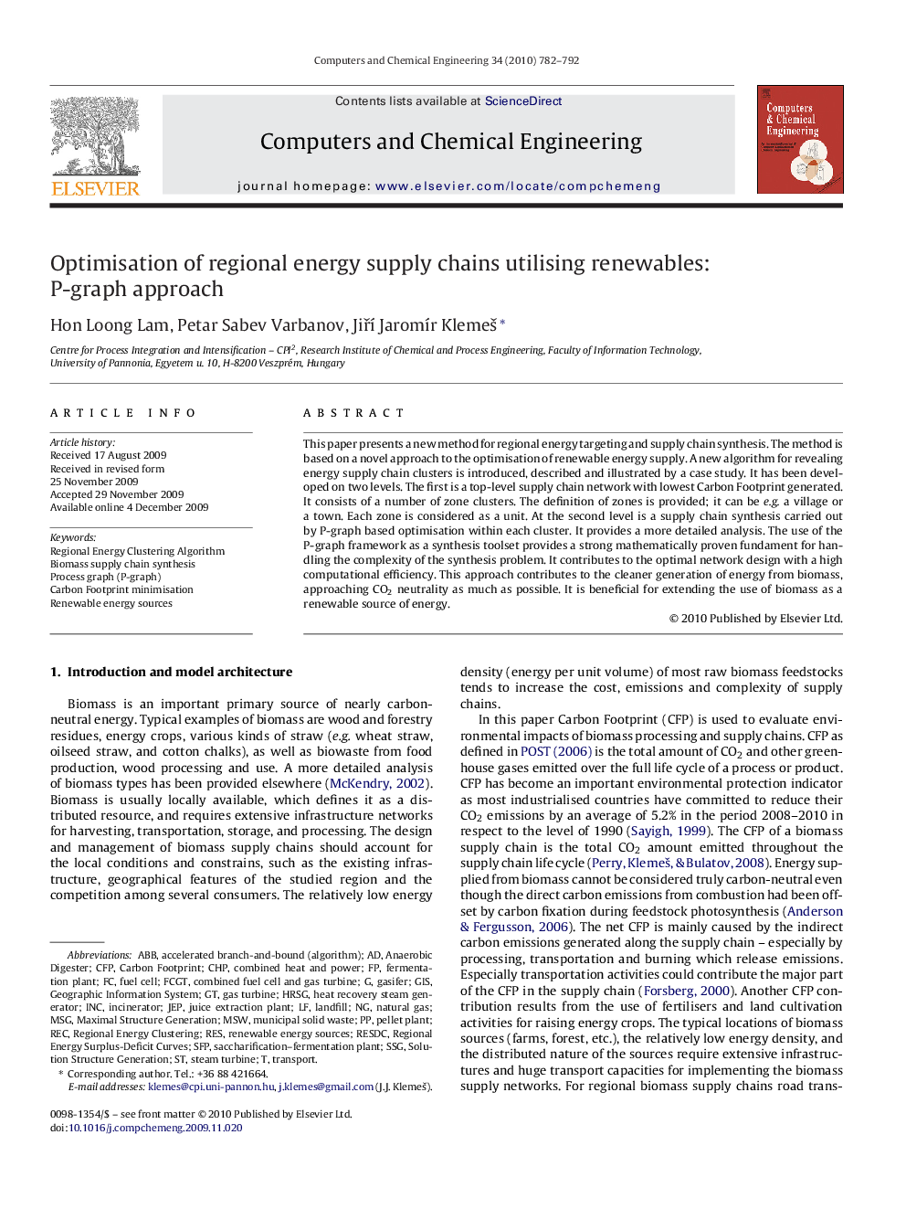 Optimisation of regional energy supply chains utilising renewables: P-graph approach