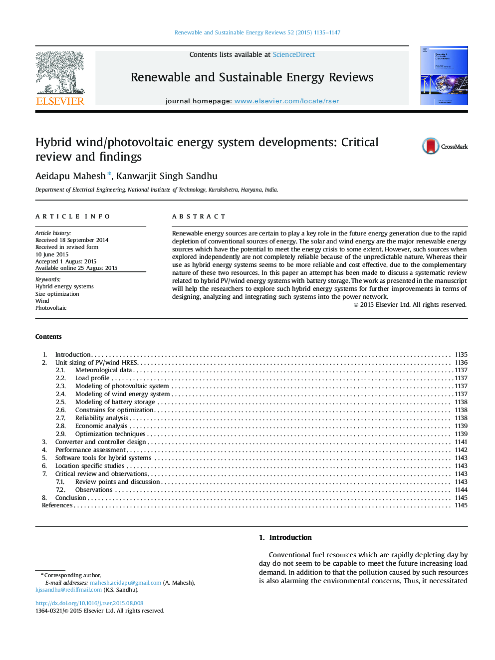 تحولات سیستم انرژی باد / فتوولتائیک: بررسی انتقادی و یافته ها 
