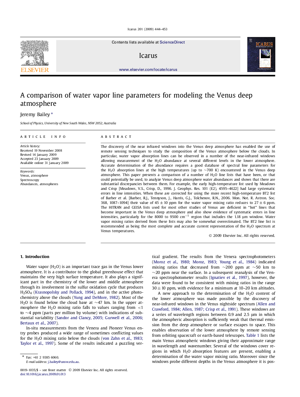 A comparison of water vapor line parameters for modeling the Venus deep atmosphere