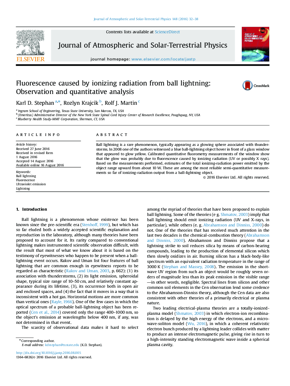 فلورسانس ناشی از اشعه یونیزاسیون از رعد و برق توپ: نظارت و تجزیه و تحلیل کمی 