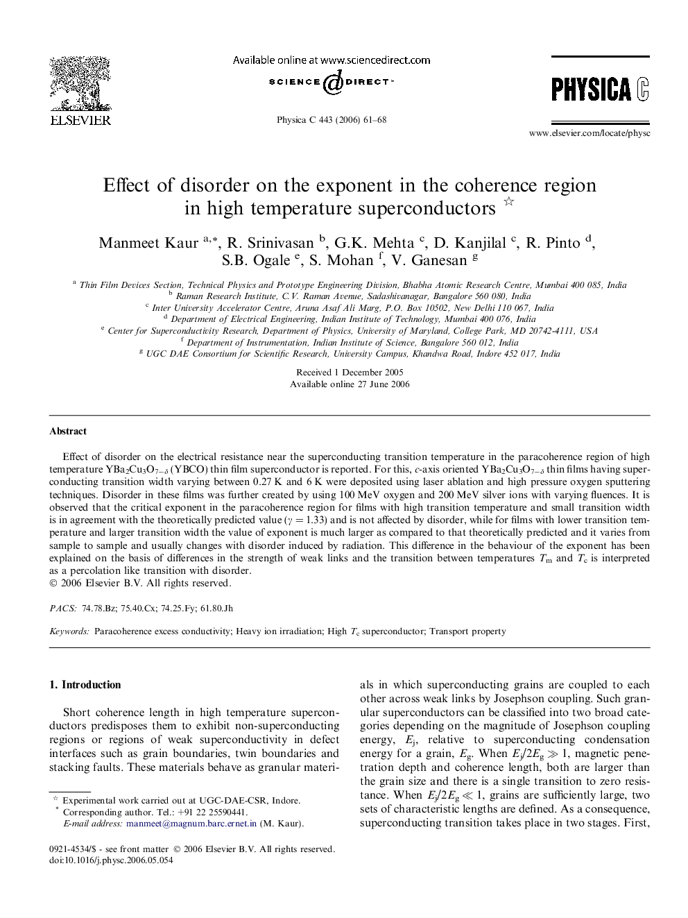 Effect of disorder on the exponent in the coherence region in high temperature superconductors 