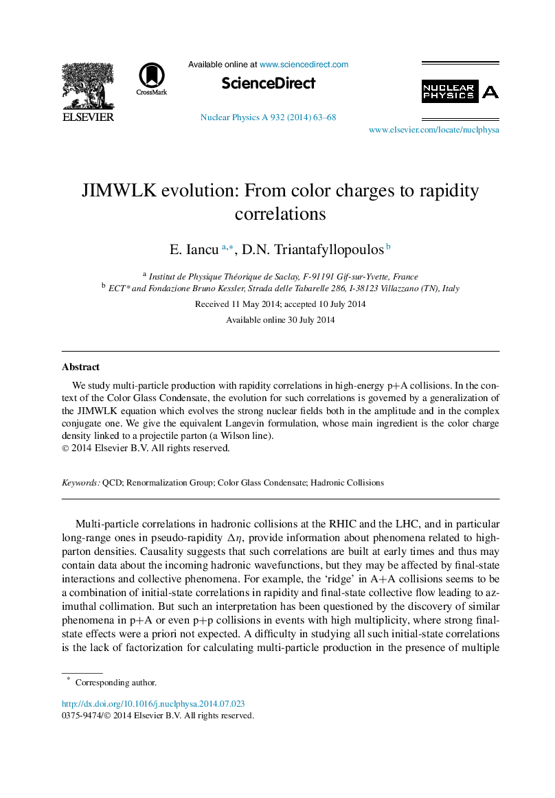 JIMWLK evolution: From color charges to rapidity correlations