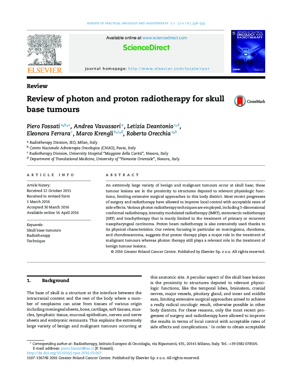 نقد و بررسی فوتون و پروتون رادیوتراپی برای تومورهای قاعده جمجمه