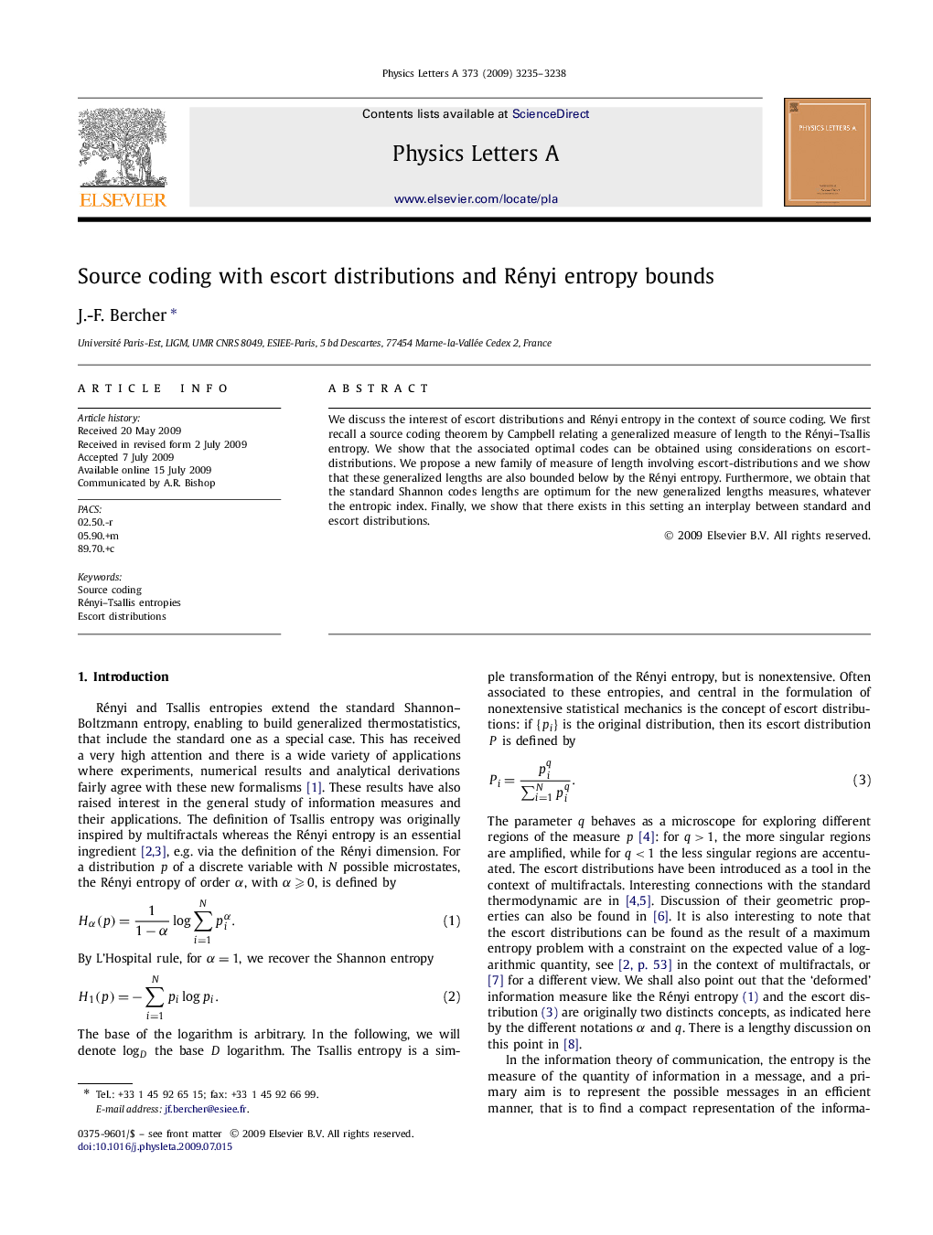 Source coding with escort distributions and Rényi entropy bounds