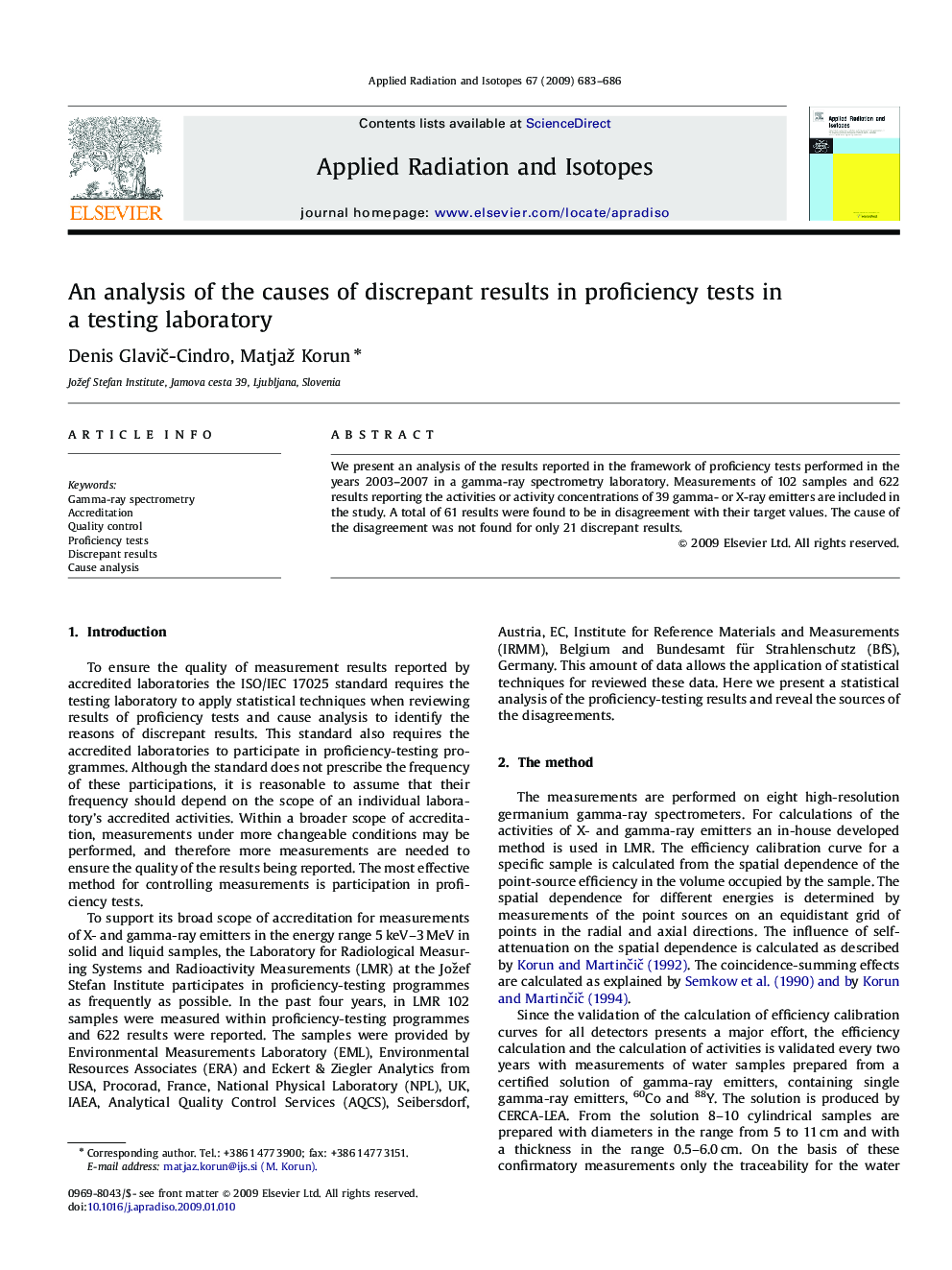 An analysis of the causes of discrepant results in proficiency tests in a testing laboratory