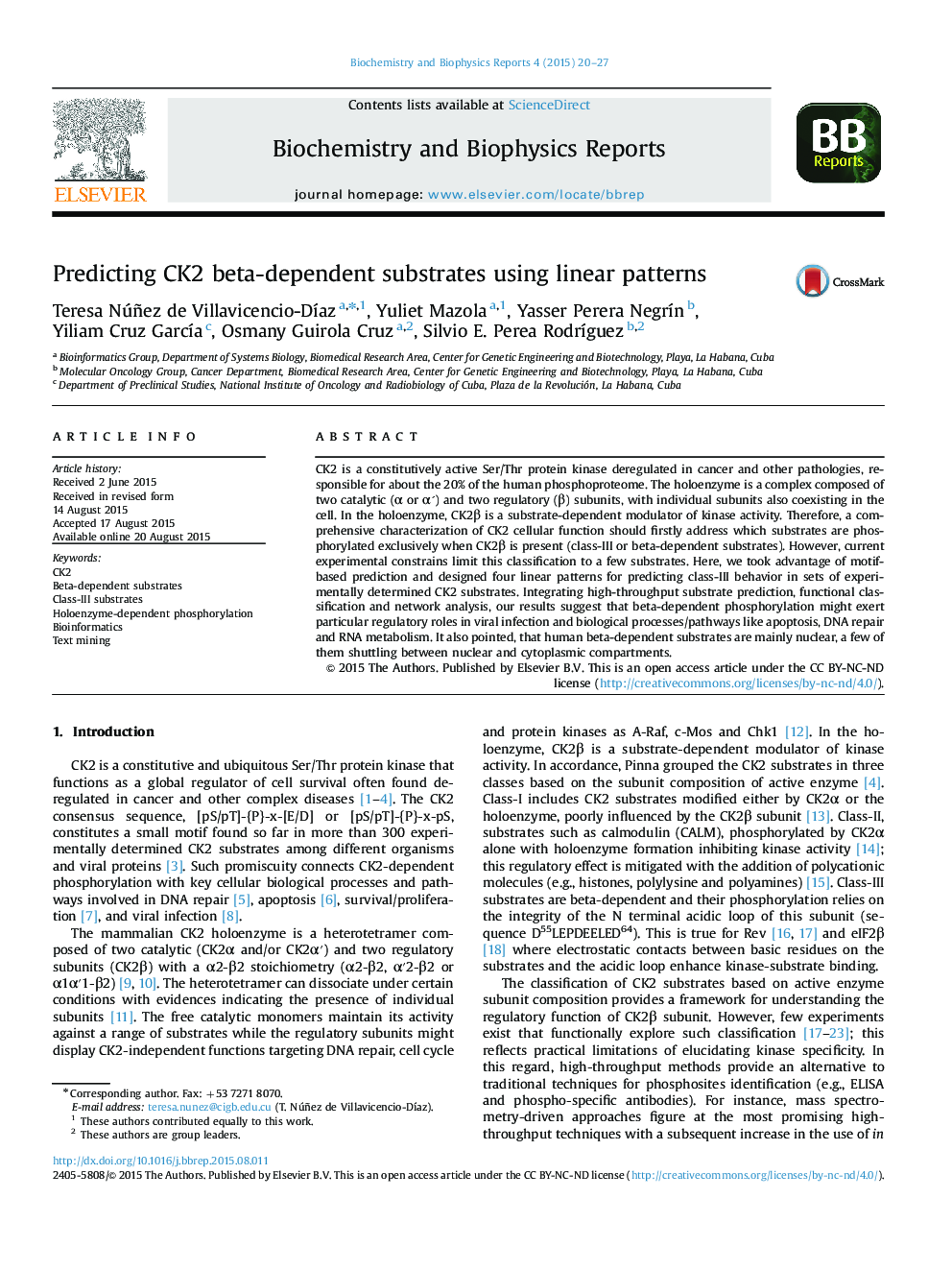Predicting CK2 beta-dependent substrates using linear patterns