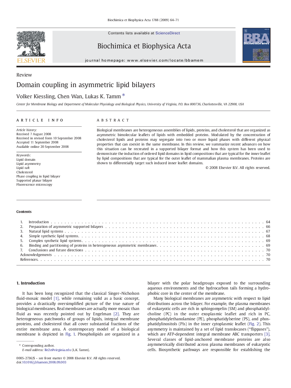 Domain coupling in asymmetric lipid bilayers