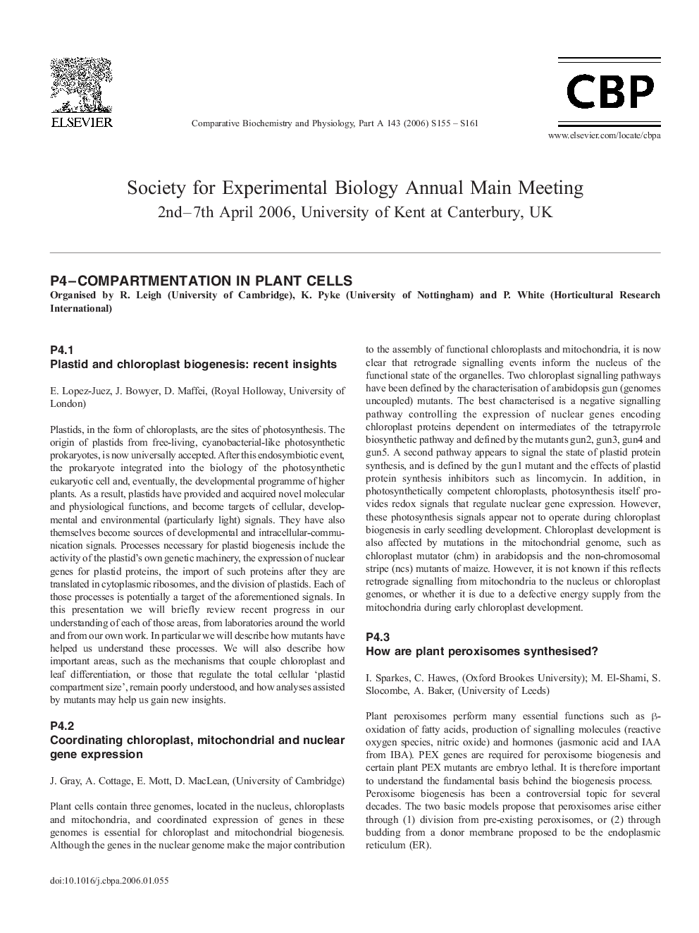 P4-Compartmentation in Plant Cells