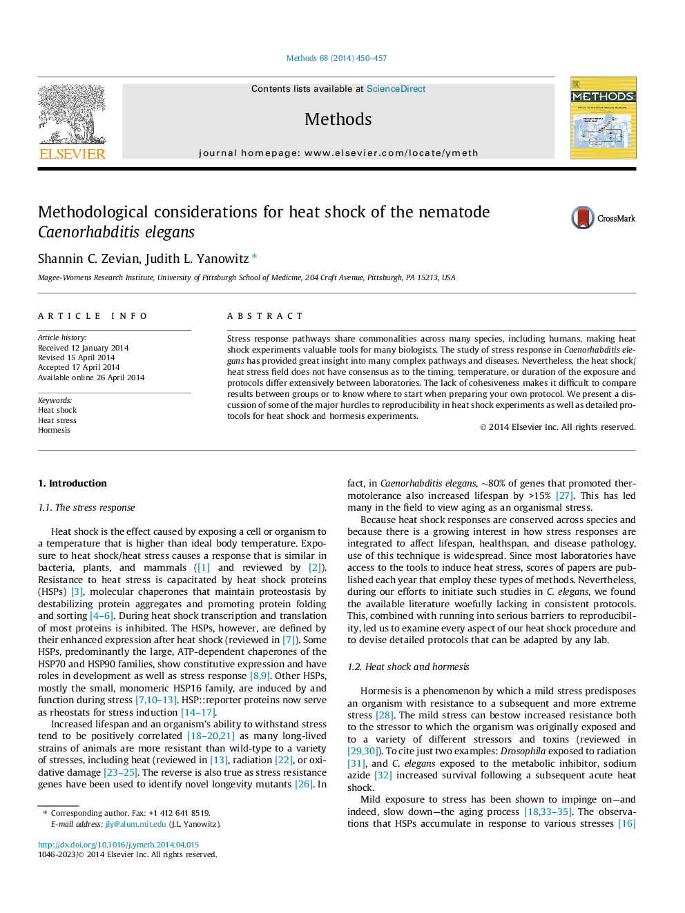 Methodological considerations for heat shock of the nematode Caenorhabditis elegans