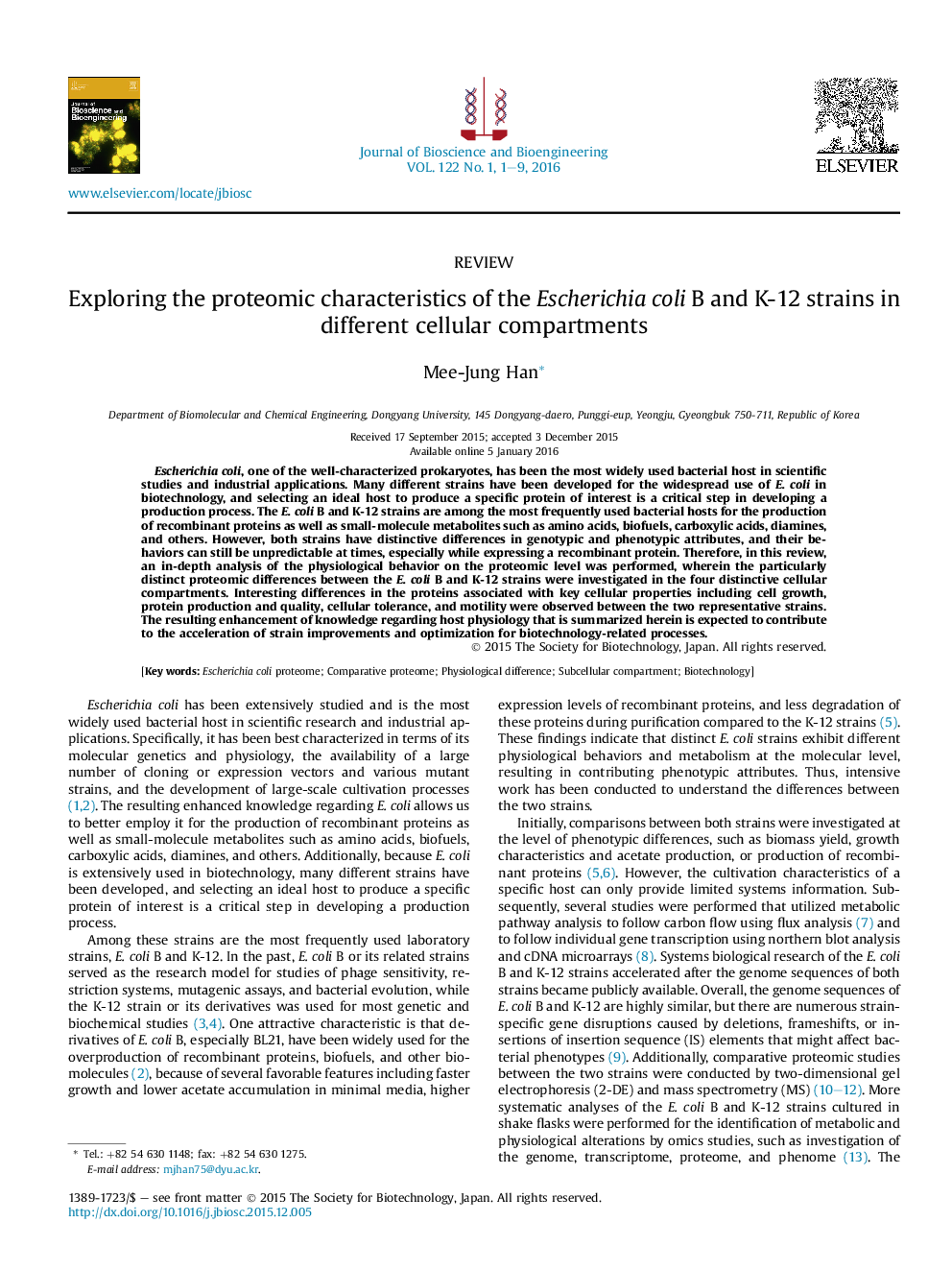 Exploring the proteomic characteristics of the Escherichia coli B and K-12 strains in different cellular compartments