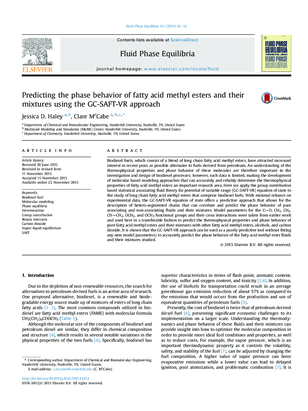 Predicting the phase behavior of fatty acid methyl esters and their mixtures using the GC-SAFT-VR approach