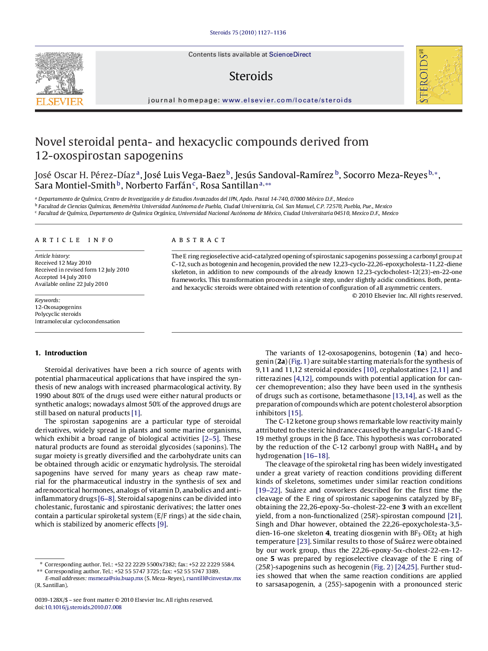 Novel steroidal penta- and hexacyclic compounds derived from 12-oxospirostan sapogenins