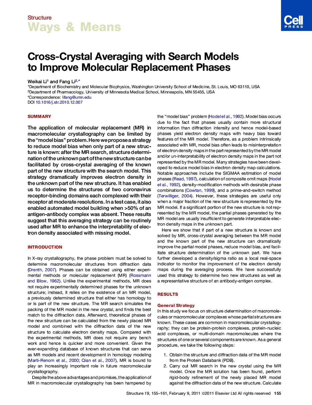 Cross-Crystal Averaging with Search Models to Improve Molecular Replacement Phases