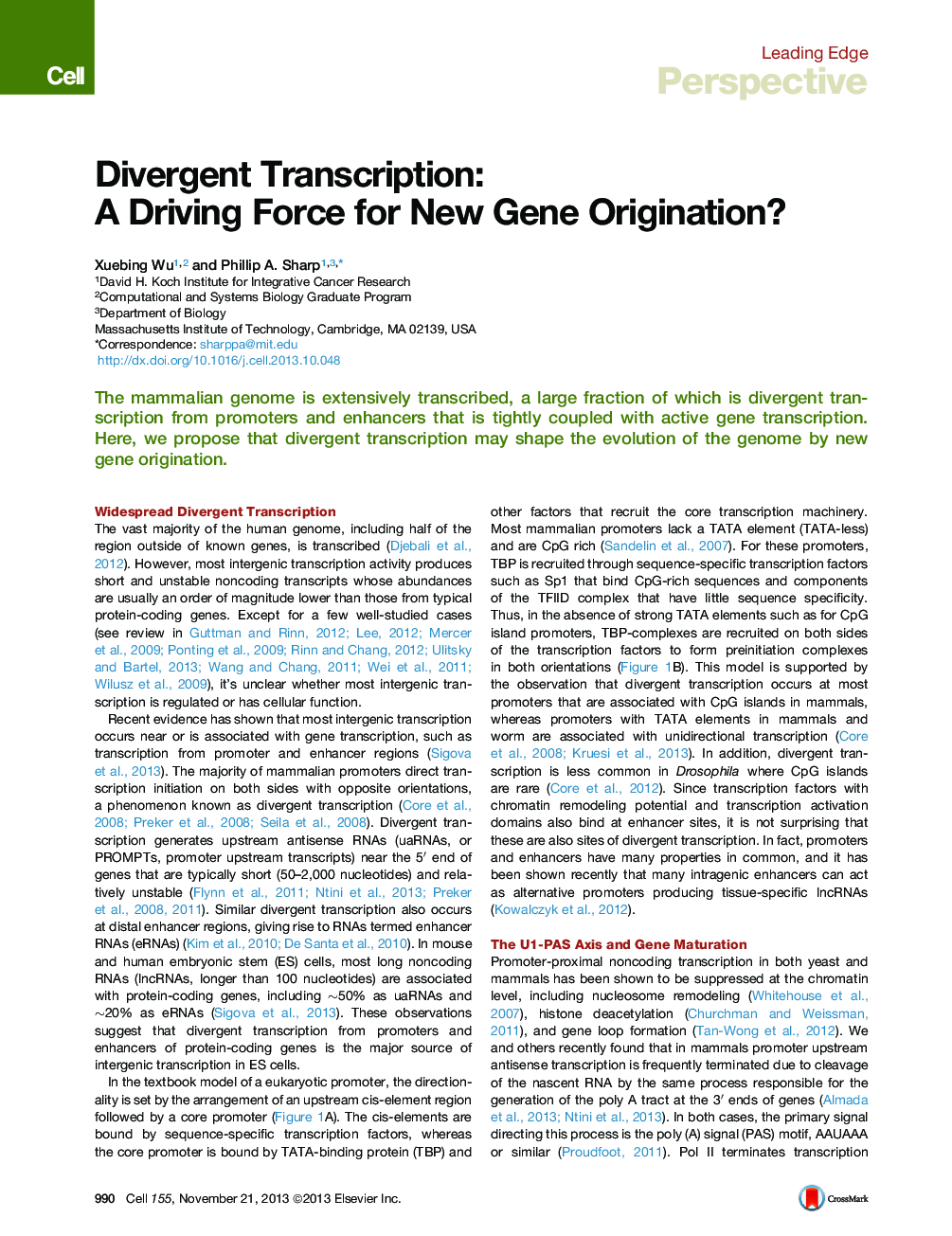 Divergent Transcription: A Driving Force for New Gene Origination?
