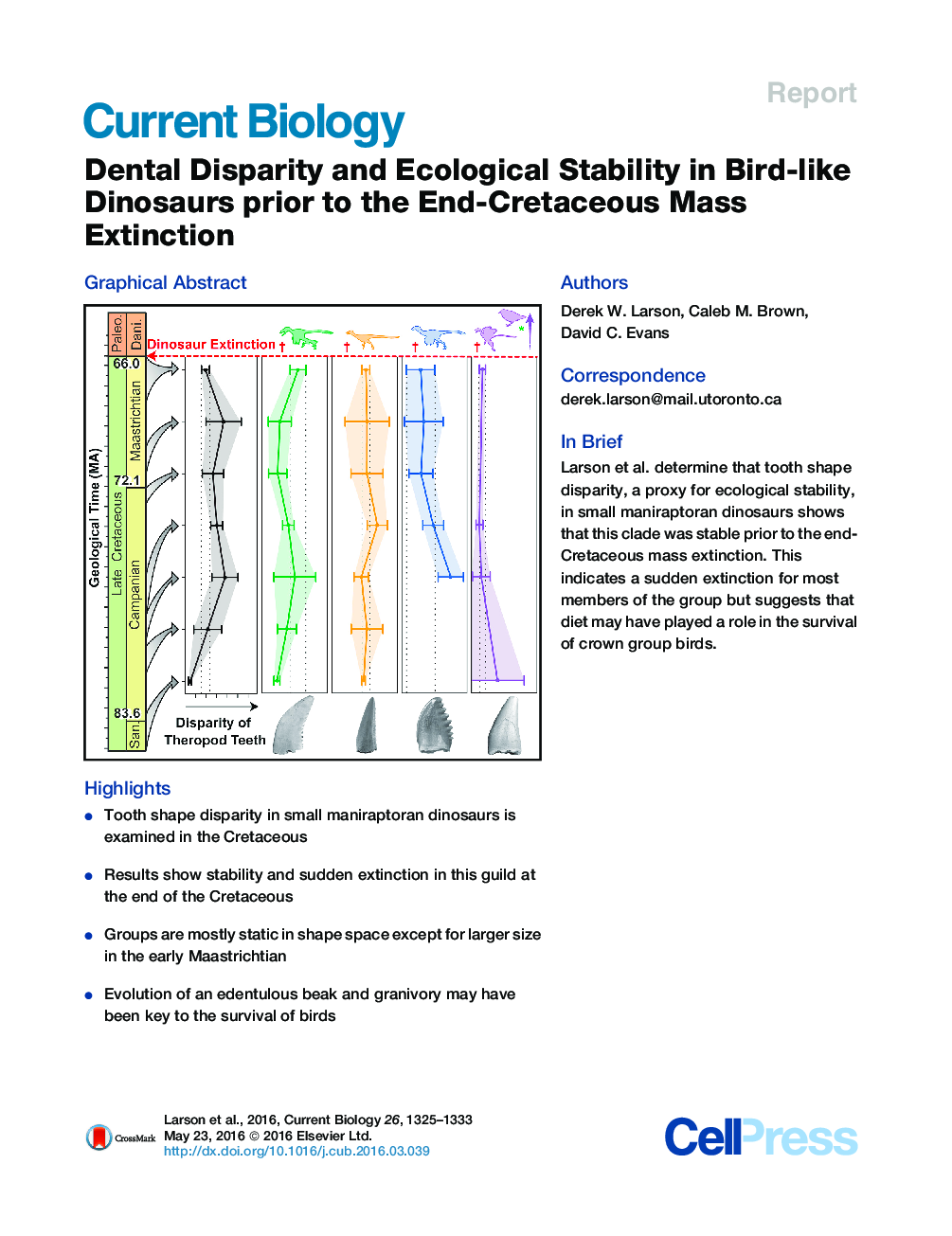 ناسازگاری دندانی و پایداری محیط زیست در دایناسورهای پرنده قبل از انقراض توده انقباضی کرتاسه 